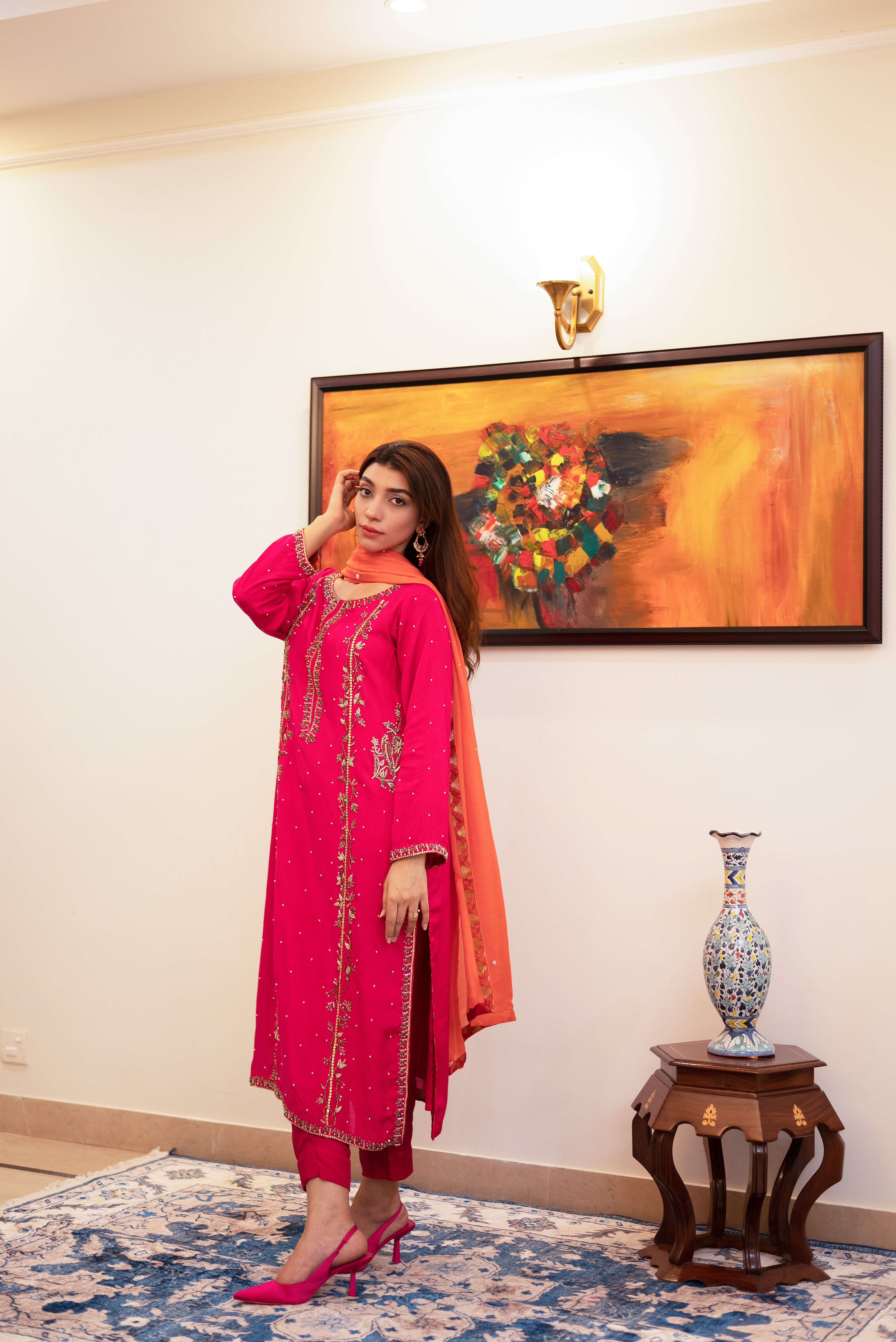 Rose Petal Raw Silk 3 pc