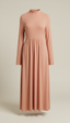 Draped Midi Dress in Peach Clay