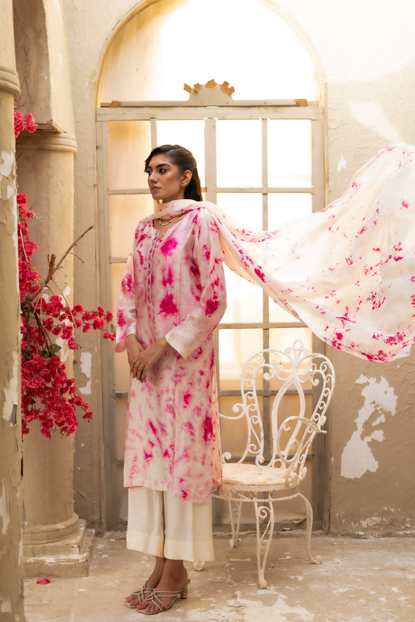 Tie & Die Pink-white