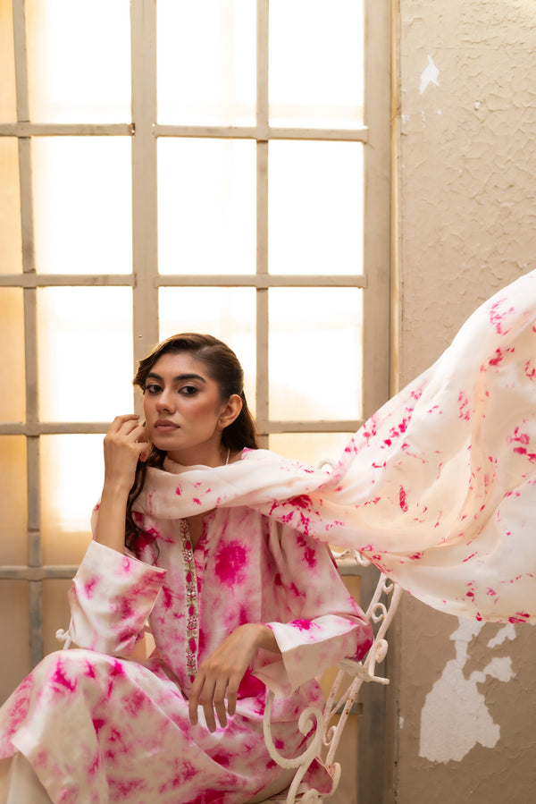 Tie & Die Pink-white