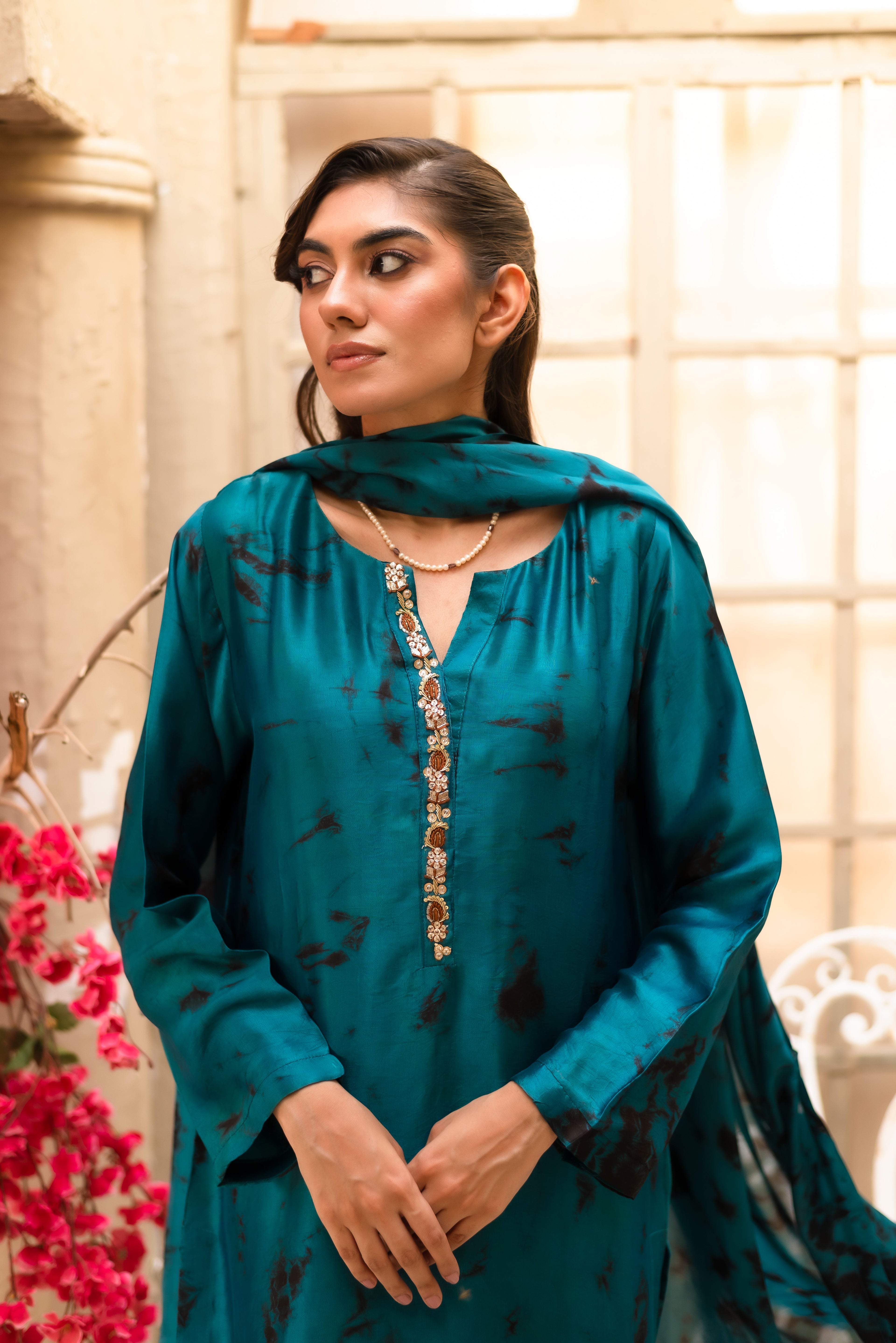 Tie & Die Teal Green