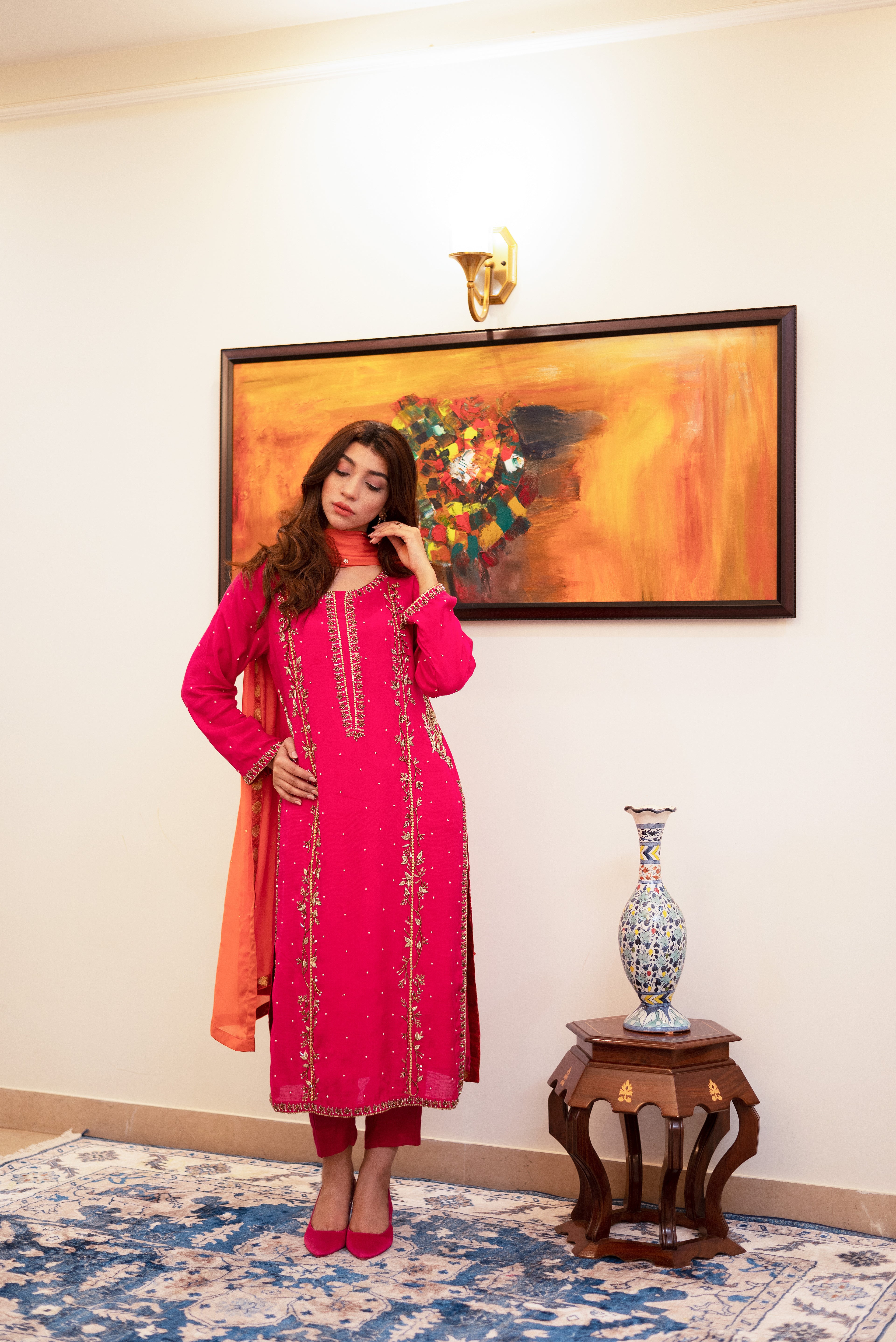 Rose Petal Raw Silk 3 pc