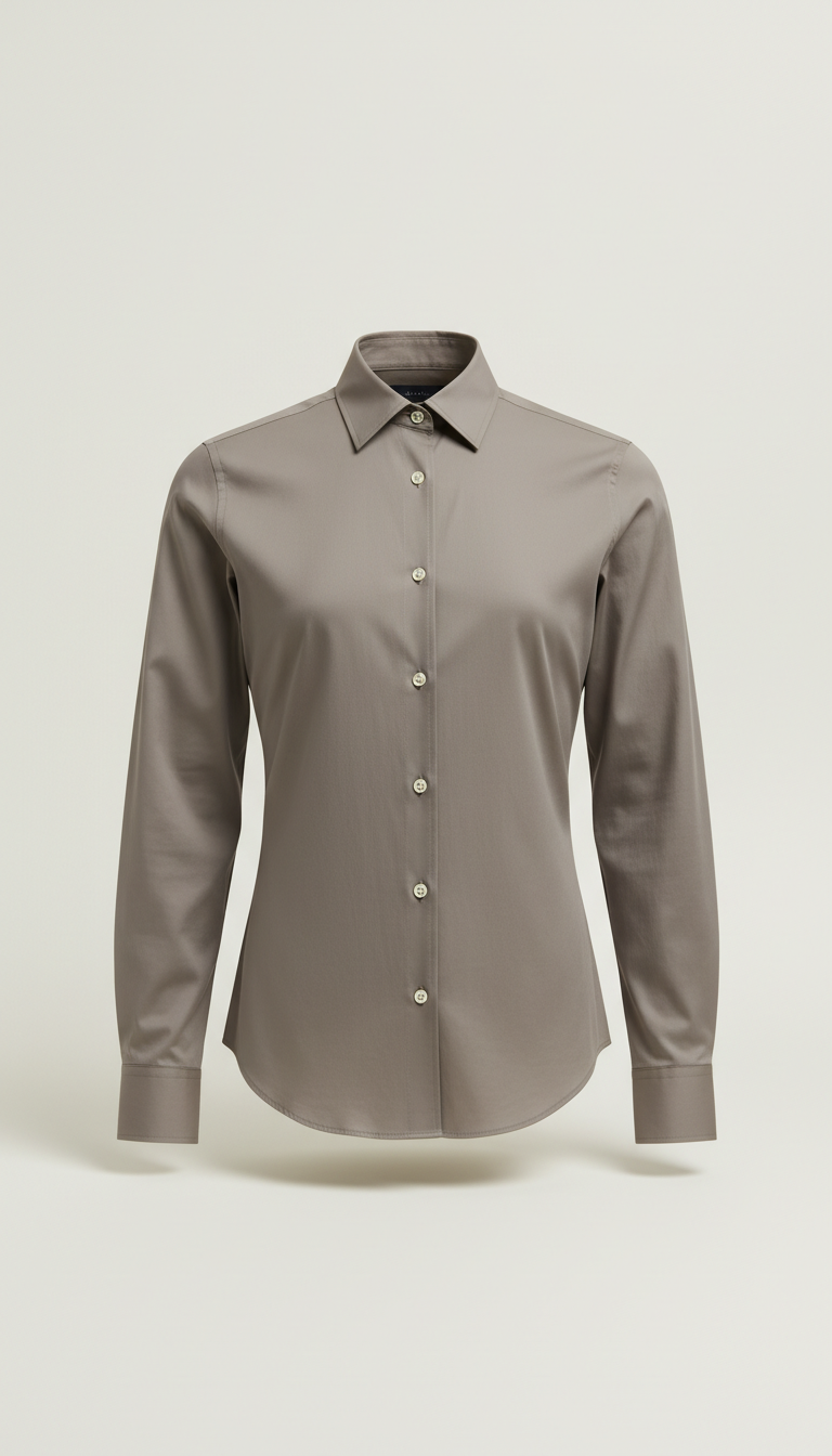 Structured Cotton Shirt in Warm Dove Main image