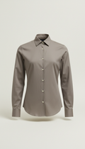 Structured Cotton Shirt in Warm Dove