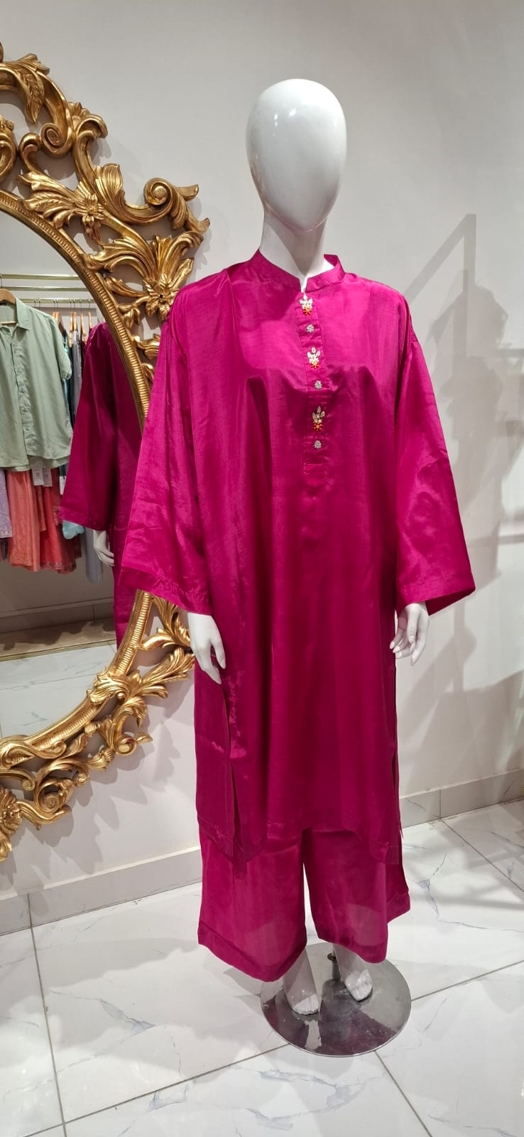 BA-Fuchsia pink silk 3pcs