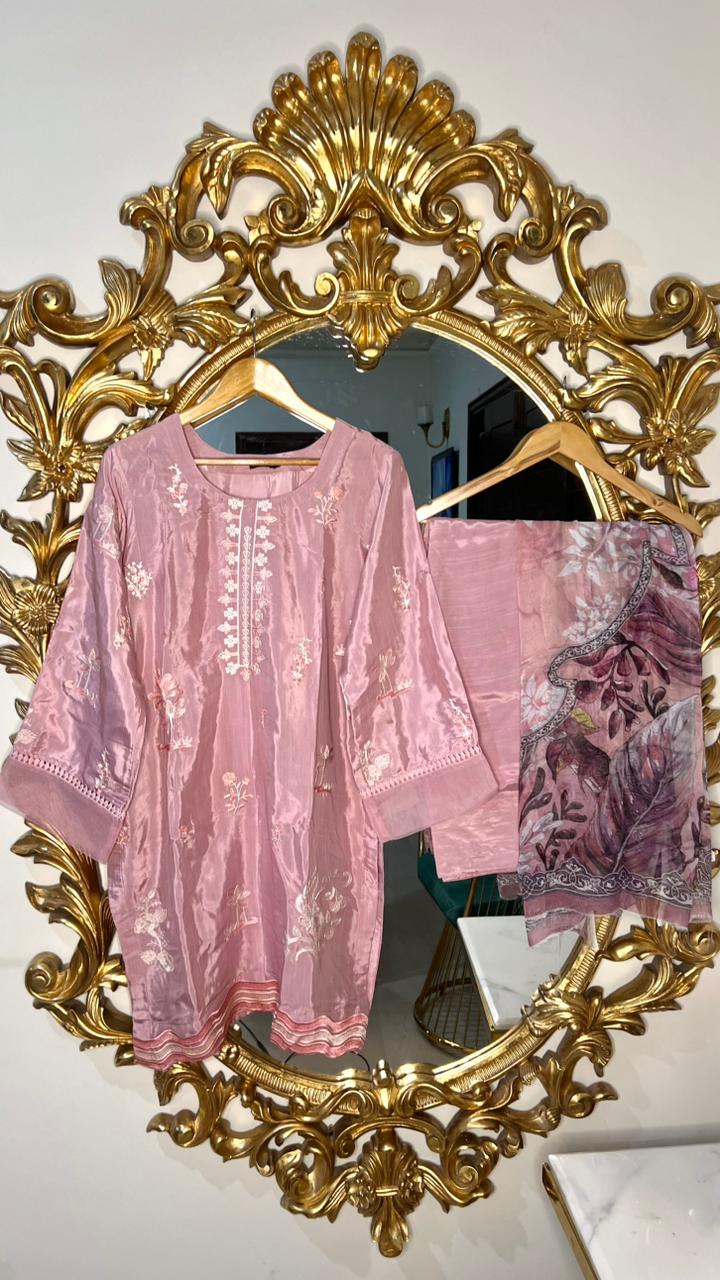 Deep pink digi emb.