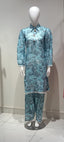 Sky Blue Printed Cord Set