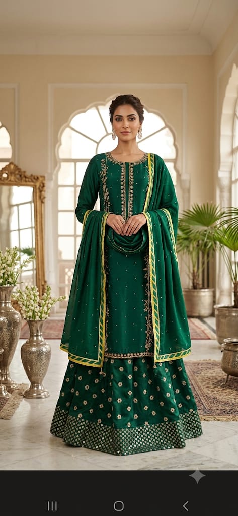 Green Lehenga set