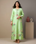 Lemon Green embr. Kaftan