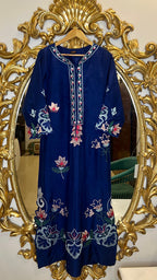 Navy Blue Emb. Kaftan