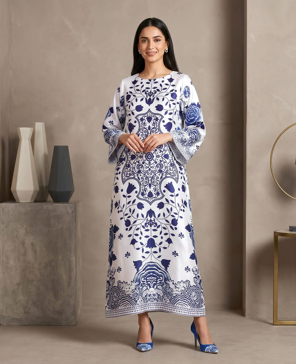 White n Blue Kaftan