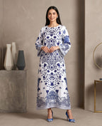 White n Blue Kaftan