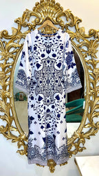 White n Blue Kaftan