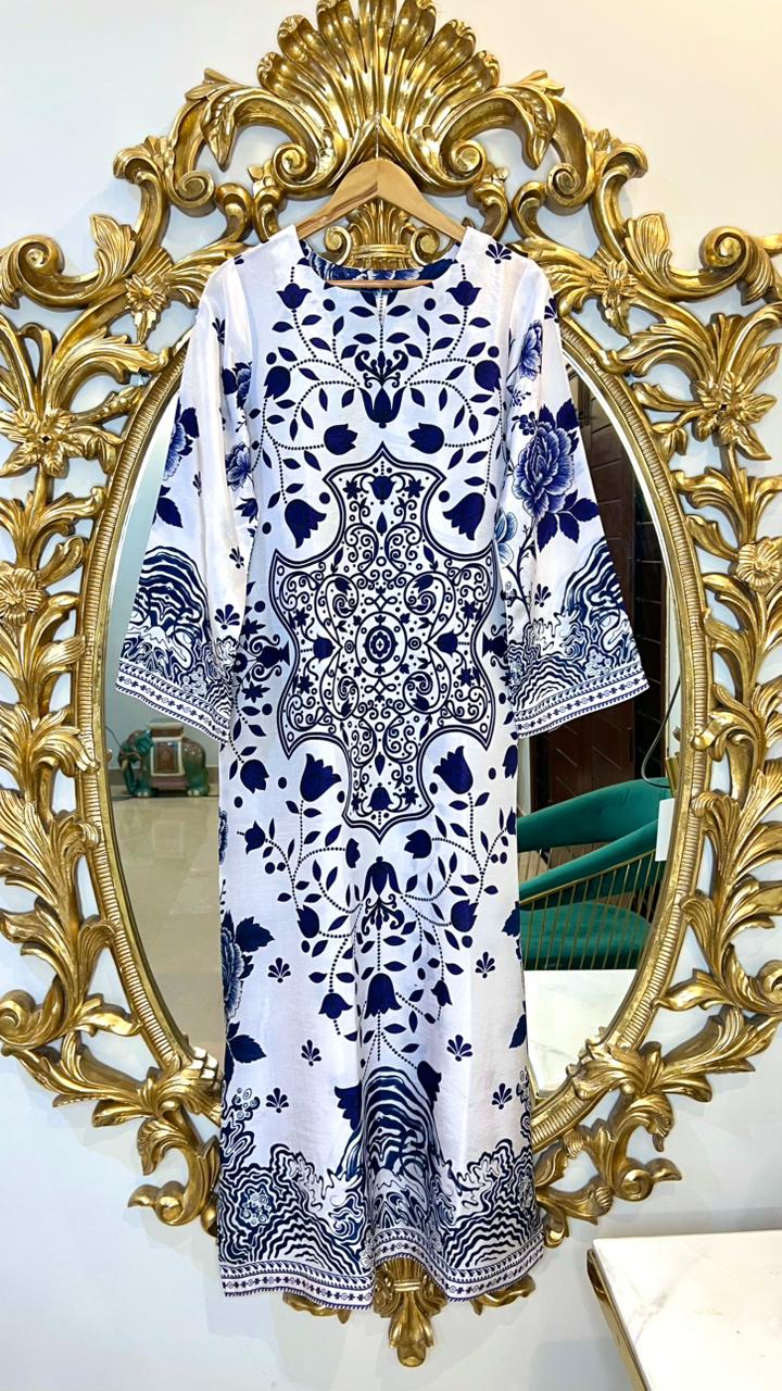 White n Blue Kaftan