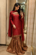 FO-Red Banarsi-Gharara-Set