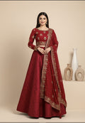 FO-Red Banarsi Lehenga Choli