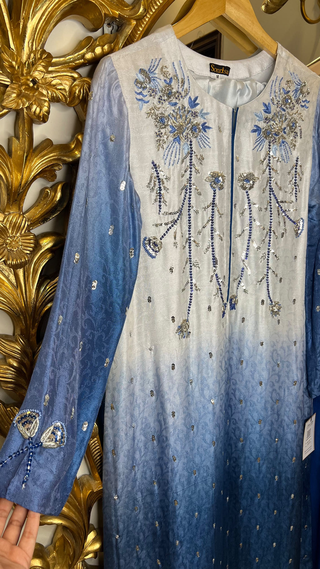 Lux-Pret-Chiffon emb. sky blue