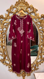 Wine Red Emb. Kaftan