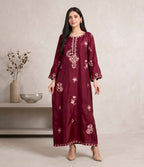 Wine Red Emb. Kaftan
