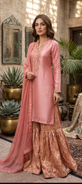Peach Banarsi Gharara