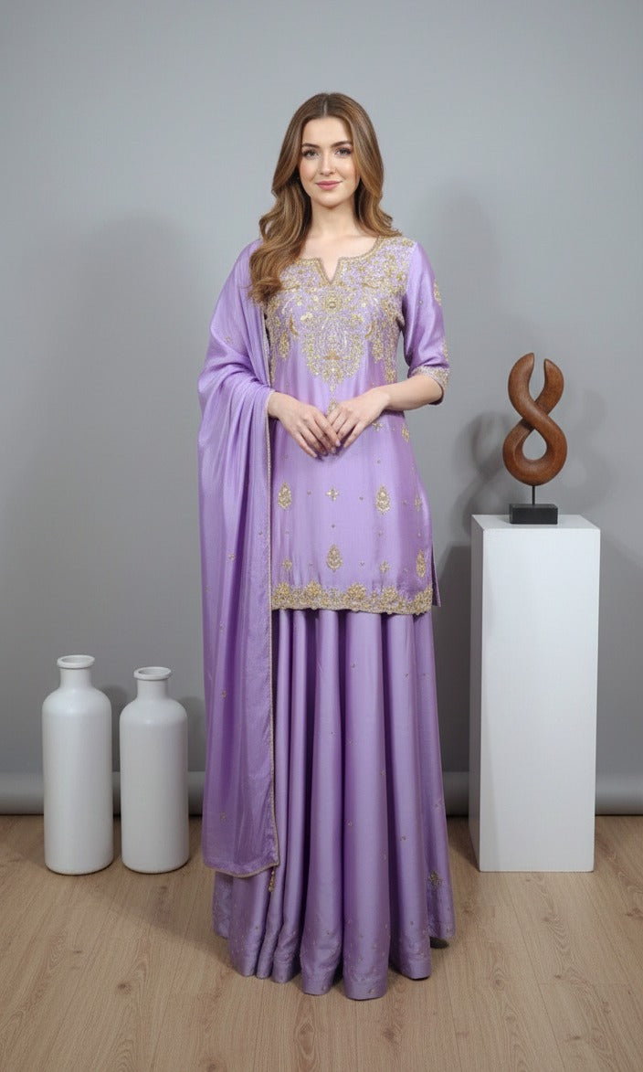 FO-Lialac Sheesha silk lehenga set