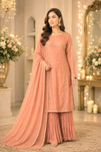 Peach pink crushed trousers 3 pcs