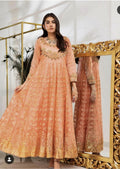 Peach Organza Pishwas