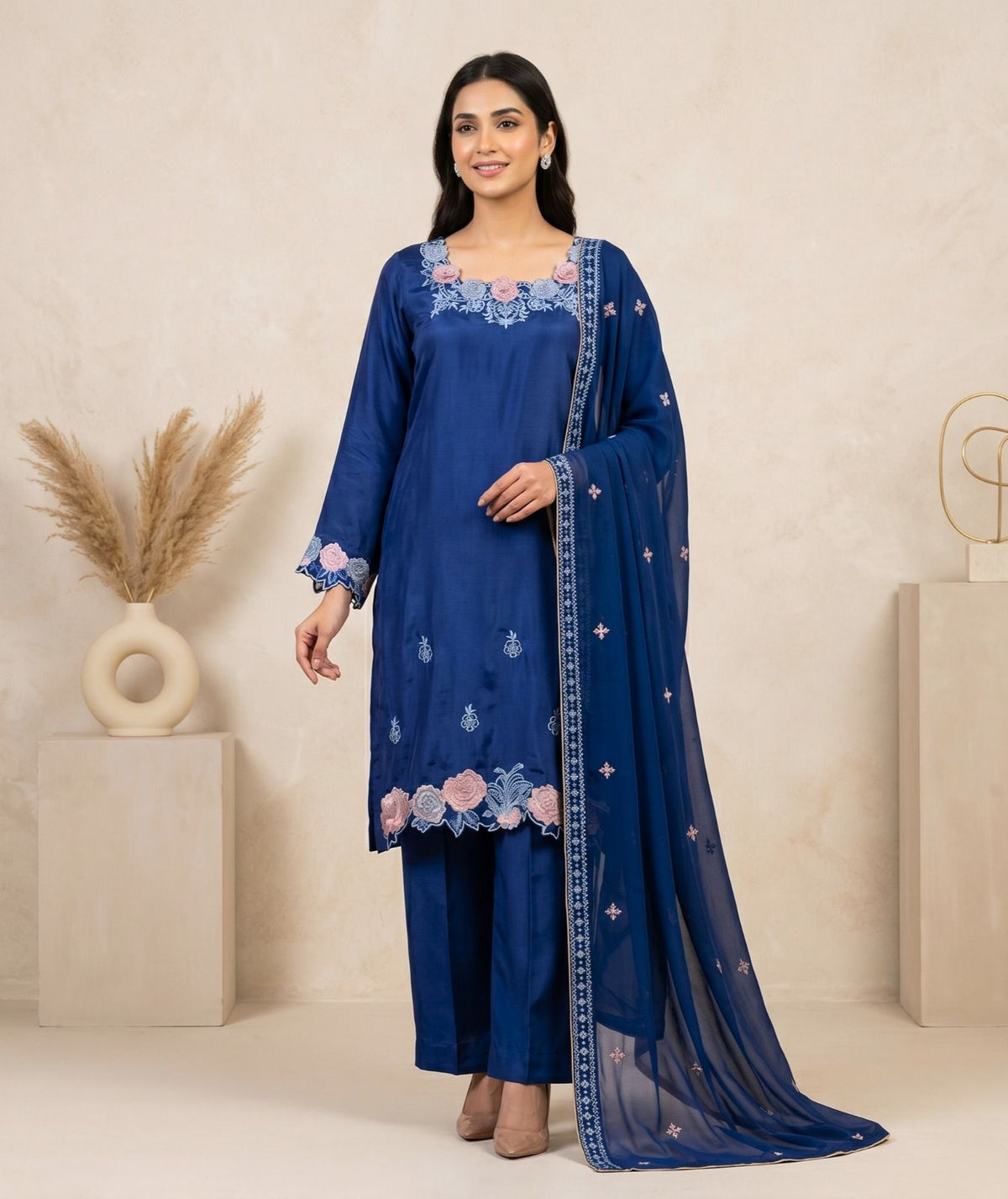Lux-Pret-Royal blue silk qweb interface