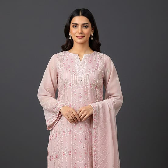 Lux-Pret dusty pink chiffon set
