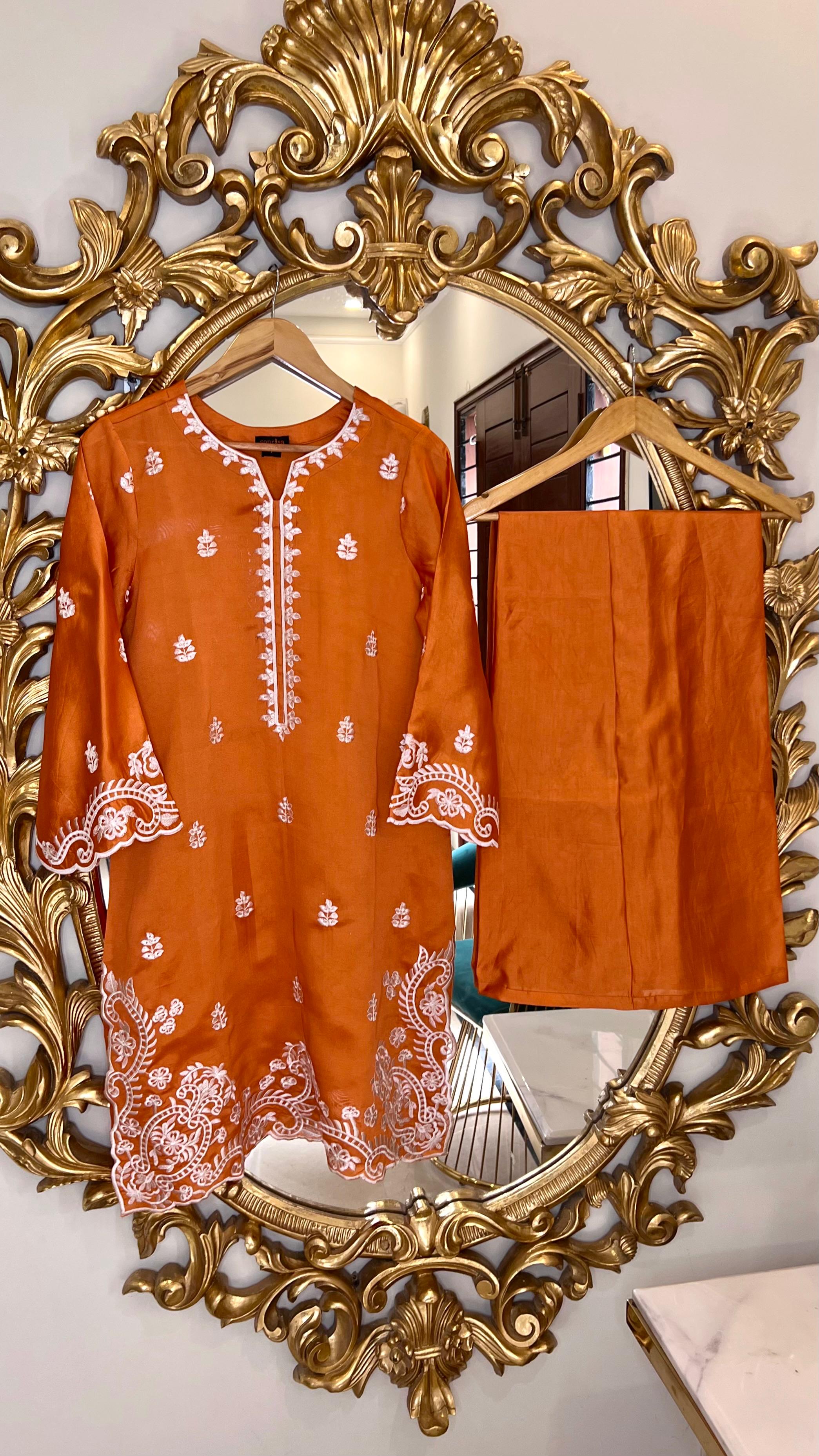 Lux-Pret-Orange Sheesha Silk