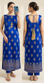 Lux-Pret- Royal blue block printed