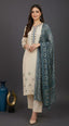 Lux-JPret-emb. Ivory with blue dupatta