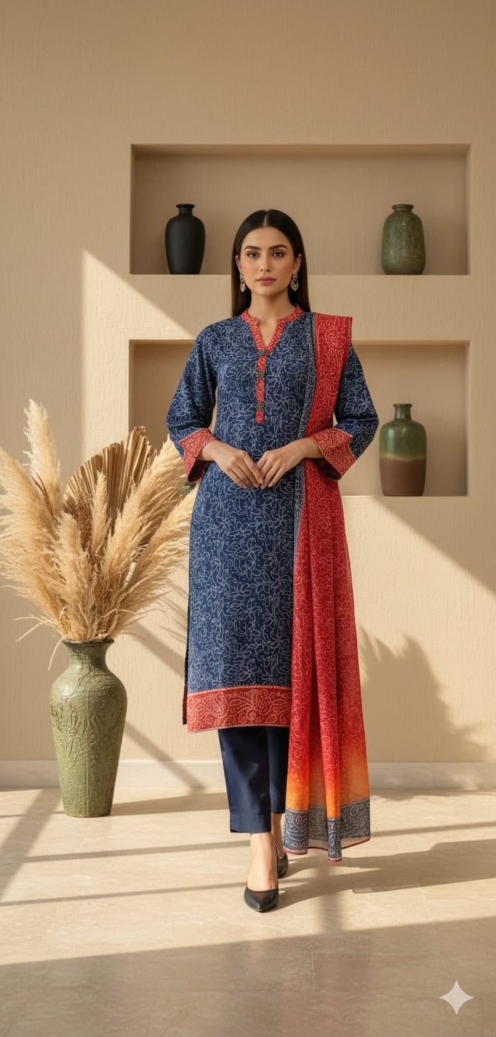 BA-Navy blue Chunri Digi 3pcs