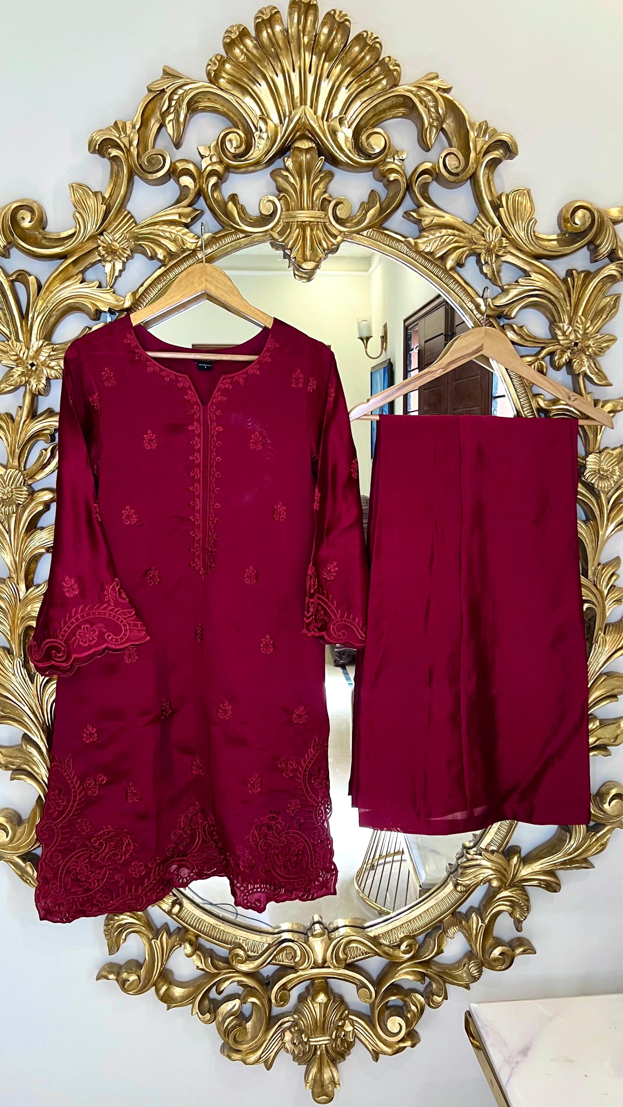 Wine Red Sheesha Silk