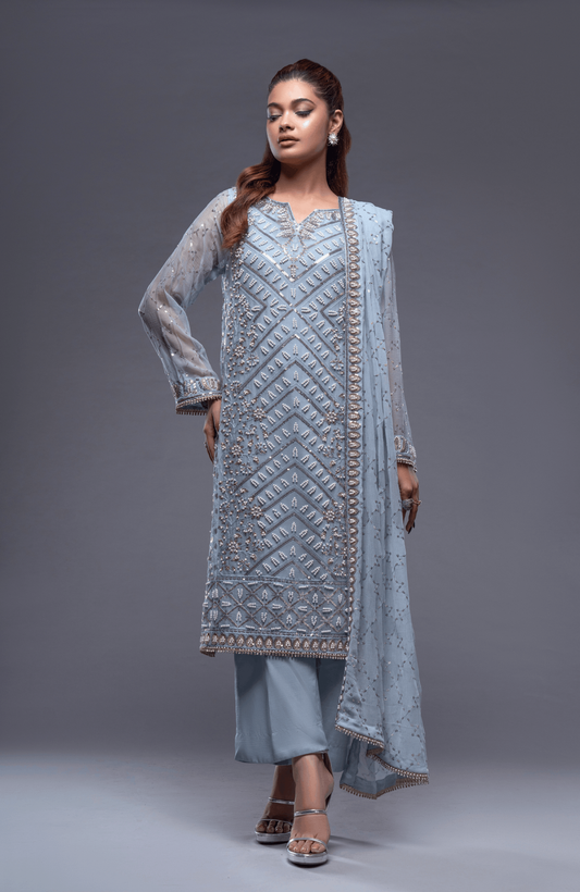 Chandni Ice Blue 3pc