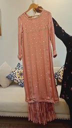 Peach pink crushed trousers 3 pcs